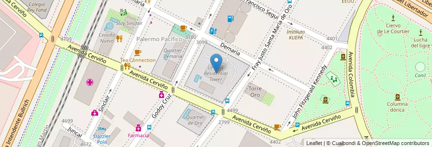 Mapa de ubicacion de Le Parc Residential Tower, Palermo en Аргентина, Буэнос-Айрес, Буэнос-Айрес, Comuna 14.