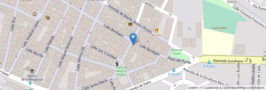 Mapa de ubicacion de Le Petit Café en Espagne, Andalousie, Huelva, Comarque Métropolitaine De Huelva, Huelva.