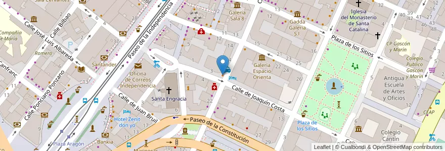 Mapa de ubicacion de Le petit COC en スペイン, アラゴン州, サラゴサ, Zaragoza, サラゴサ.