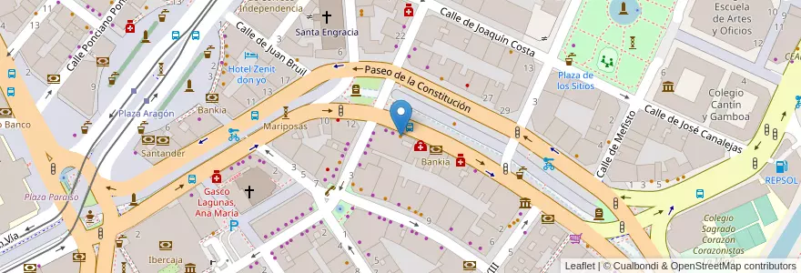 Mapa de ubicacion de Le Petit Croissant... en Espanha, Aragão, Saragoça, Zaragoza, Saragoça.