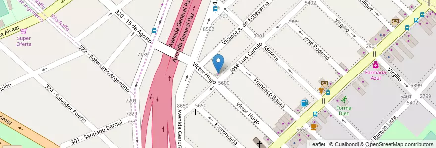 Mapa de ubicacion de Le Sorelle, Villa Real en Argentina, Buenos Aires, Partido De Tres De Febrero.