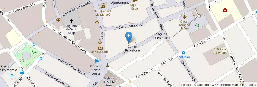 Mapa de ubicacion de Leboel en 스페인, Catalunya, Barcelona, Maresme, Mataró.