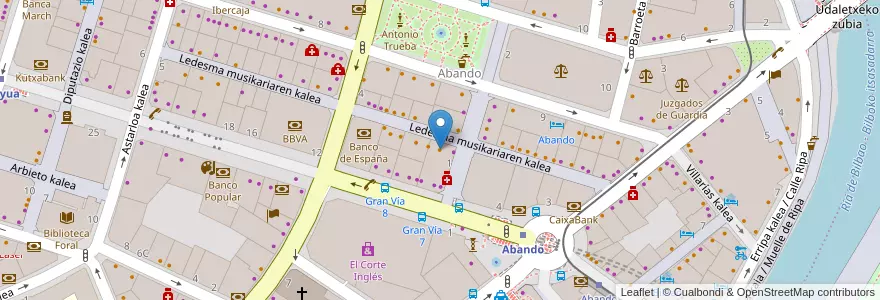 Mapa de ubicacion de Ledesma N5 en İspanya, Bask Bölgesi, Bizkaia, Bilboaldea, Bilbao.