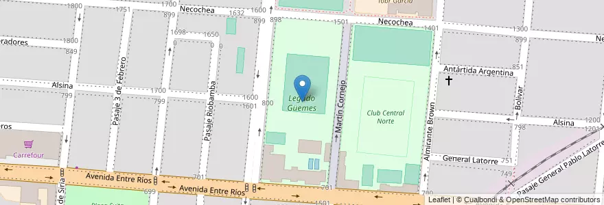 Mapa de ubicacion de Legado Güemes en Arjantin, Salta, Capital, Municipio De Salta, Salta.