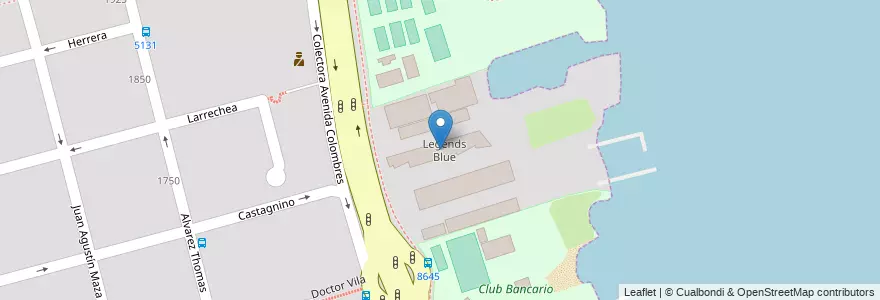 Mapa de ubicacion de Legends Blue en アルゼンチン, サンタフェ州, Departamento Rosario, Municipio De Rosario, ロサリオ.