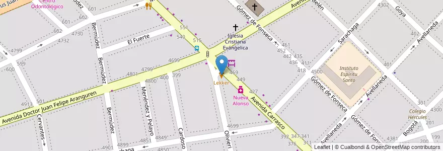 Mapa de ubicacion de Lekker, Velez Sarsfield en آرژانتین, Ciudad Autónoma De Buenos Aires, Buenos Aires, Comuna 10.