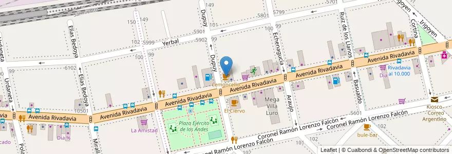 Mapa de ubicacion de Lemoncello, Villa Luro en アルゼンチン, Ciudad Autónoma De Buenos Aires, Comuna 9, ブエノスアイレス, Comuna 10.