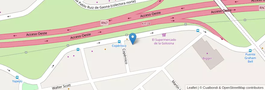 Mapa de ubicacion de Lena Cafe en الأرجنتين, بوينس آيرس, Partido De Moreno, Moreno.