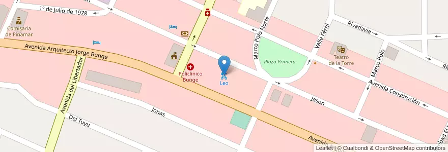 Mapa de ubicacion de Leo en Arjantin, Buenos Aires, Partido De Pinamar.