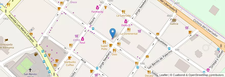Mapa de ubicacion de Leo Paparella, Palermo en Arjantin, Ciudad Autónoma De Buenos Aires, Buenos Aires, Comuna 14.