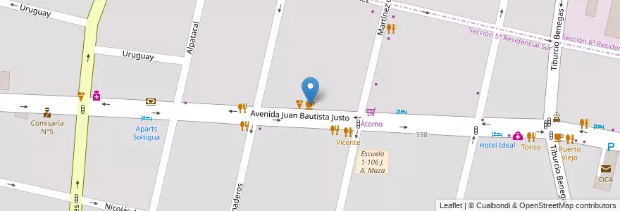 Mapa de ubicacion de Léon en アルゼンチン, チリ, メンドーサ州, Departamento Capital, Ciudad De Mendoza.