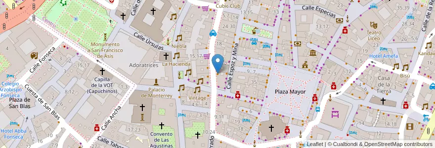 Mapa de ubicacion de Leonardo en Sepanyol, Castilla Y León, Salamanca, Campo De Salamanca, Salamanca.