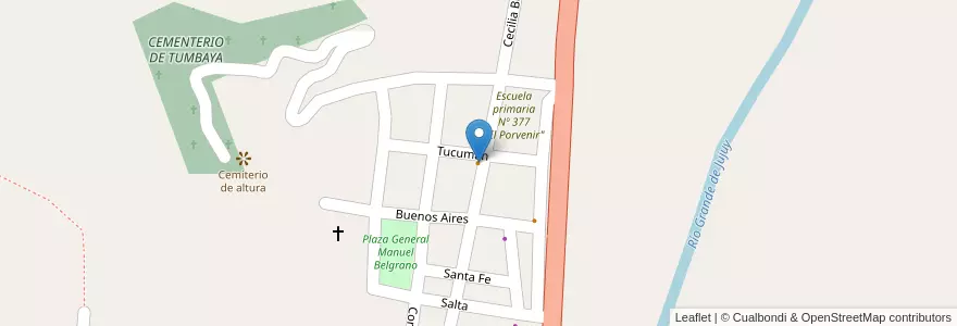 Mapa de ubicacion de Leonel en アルゼンチン, フフイ州, Departamento Tumbaya, Municipio De Tumbaya.