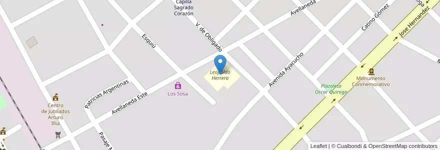 Mapa de ubicacion de Leopoldo Herrera en アルゼンチン, コルドバ州, Departamento Cruz Del Eje, Municipio De Cruz Del Eje, Pedanía Cruz Del Eje, Cruz Del Eje.