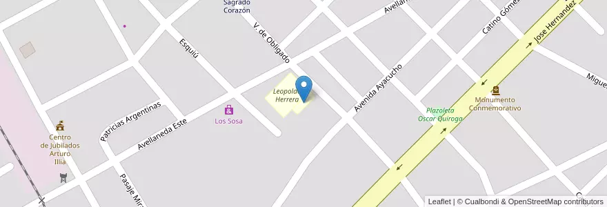 Mapa de ubicacion de Leopoldo Herrera en 아르헨티나, Córdoba, Departamento Cruz Del Eje, Municipio De Cruz Del Eje, Pedanía Cruz Del Eje, Cruz Del Eje.
