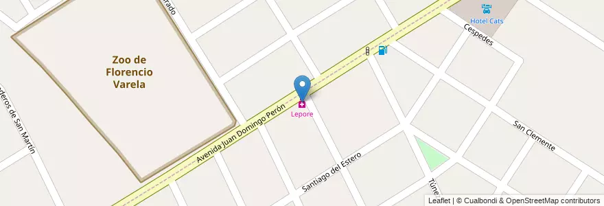 Mapa de ubicacion de Lepore en Argentinië, Buenos Aires, Partido De Florencio Varela, Zeballos.