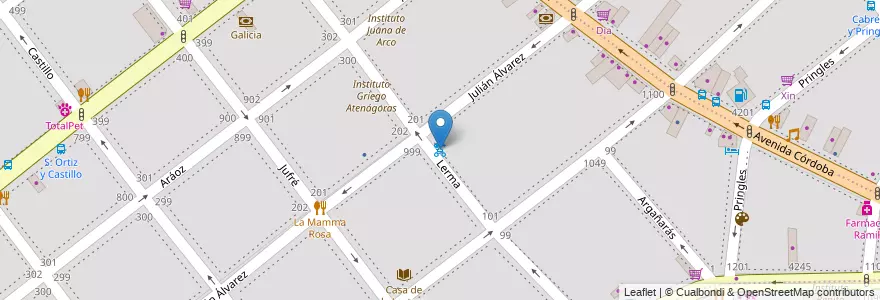 Mapa de ubicacion de Lerma, Villa Crespo en Аргентина, Буэнос-Айрес, Буэнос-Айрес, Comuna 15.