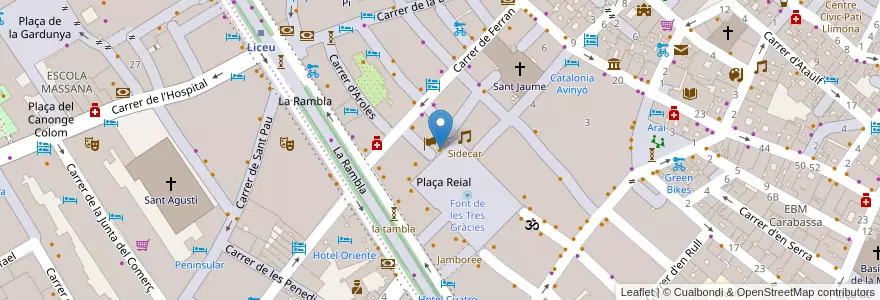 Mapa de ubicacion de Les 15 Nits Bar en Spagna, Catalunya, Barcelona, Barcelonès, Barcelona.