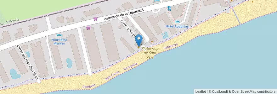 Mapa de ubicacion de Les Barques en Espanha, Catalunha, Tarragona, Baix Camp.