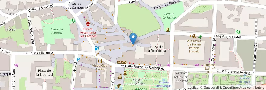 Mapa de ubicacion de Les Ferrerines en اسپانیا, آستوریاس, آستوریاس, Siero.