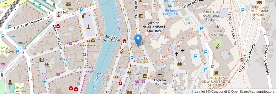 Mapa de ubicacion de Les Quatre Estacions en España, Catalunya, Girona, Gironès, Girona.