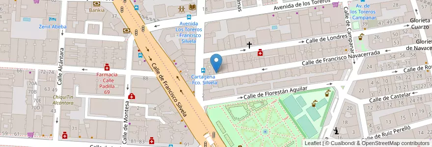 Mapa de ubicacion de Letras en إسبانيا, منطقة مدريد, منطقة مدريد, Área Metropolitana De Madrid Y Corredor Del Henares, مدريد.