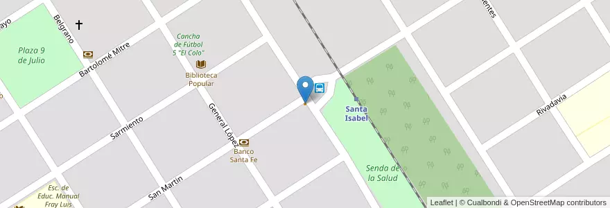 Mapa de ubicacion de Leyenda en الأرجنتين, سانتا في, Departamento General López, Municipio De Santa Isabel.