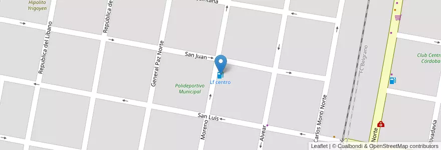 Mapa de ubicacion de Lf centro en Argentina, Santiago Del Estero, Departamento Choya, Frías.