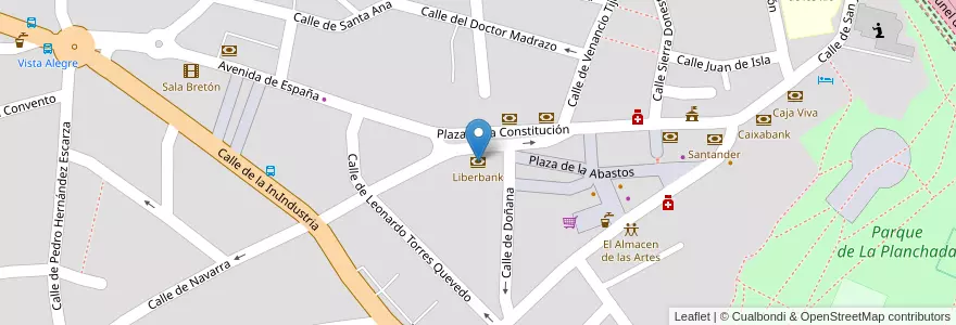 Mapa de ubicacion de Liberbank en Испания, Кантабрия, Кантабрия, Santander, Эль-Астильеро.