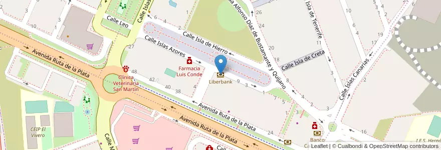 Mapa de ubicacion de Liberbank en إسبانيا, إكستريمادورا, قصرش, قصرش, قصرش.