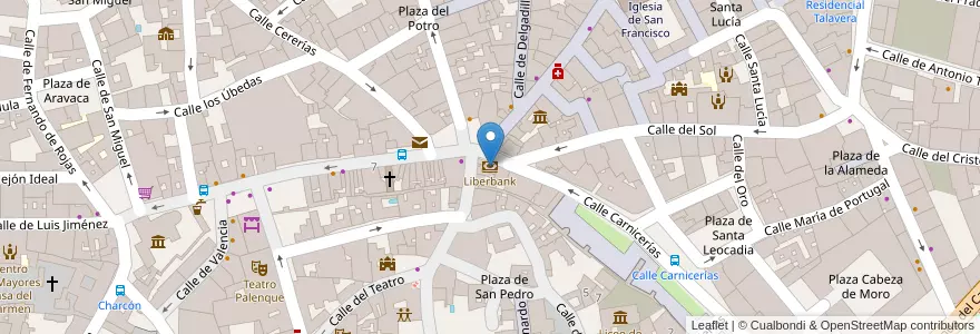 Mapa de ubicacion de Liberbank en Espanha, Castela-Mancha, Toledo, Talavera, Talavera De La Reina.
