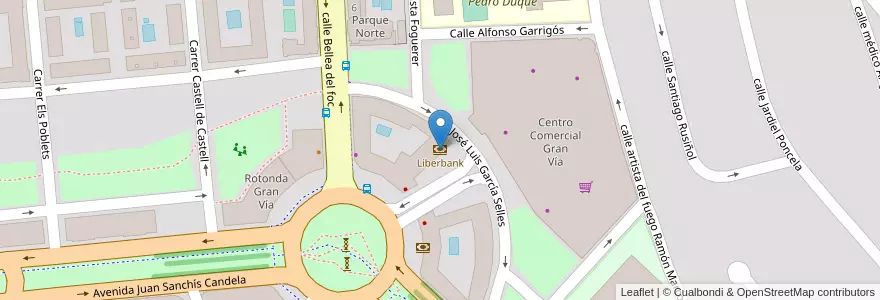 Mapa de ubicacion de Liberbank en Испания, Валенсия, Аликанте, Алаканти, Аликанте.