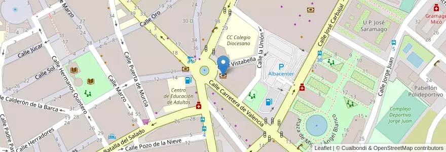 Mapa de ubicacion de Liberbank en İspanya, Castilla-La Mancha, Albacete, Albacete.