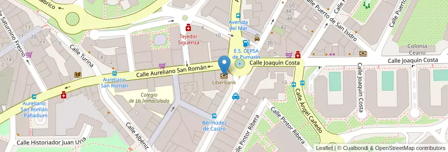 Mapa de ubicacion de Liberbank en 西班牙, 阿斯圖里亞斯, 阿斯圖里亞斯, Oviedo.