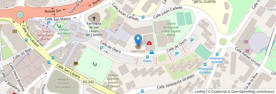 Mapa de ubicacion de Liberbank en Espagne, Asturies, Asturies, Oviède.