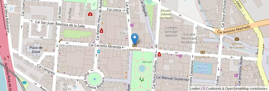 Mapa de ubicacion de Liberbank en スペイン, アストゥリアス州, アストゥリアス州, Mieres.
