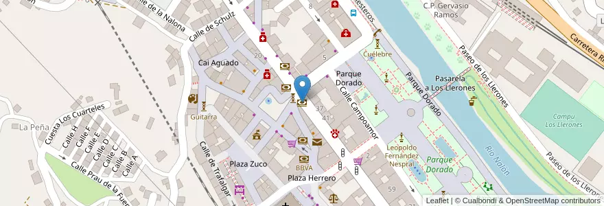 Mapa de ubicacion de LiberBank en Spanien, Asturien, Asturien, Llangréu/Langreo.