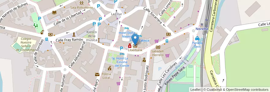 Mapa de ubicacion de Liberbank en 西班牙, 阿斯圖里亞斯, 阿斯圖里亞斯, Siero, Noreña.