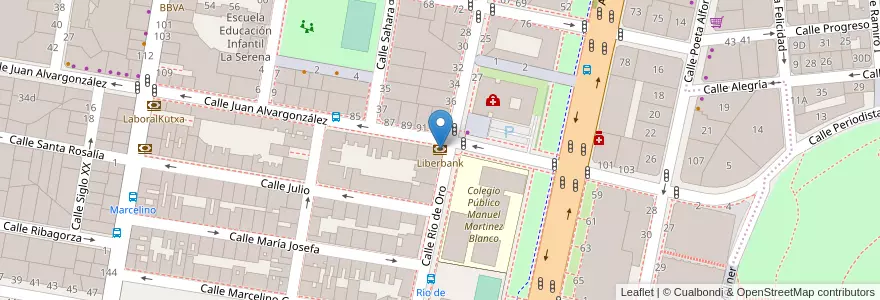 Mapa de ubicacion de Liberbank en اسپانیا, آستوریاس, آستوریاس, Gijón/Xixón.