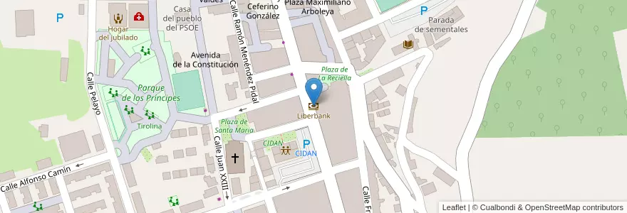 Mapa de ubicacion de Liberbank en اسپانیا, آستوریاس, آستوریاس, Laviana.