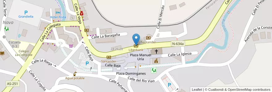 Mapa de ubicacion de Liberbank en Испания, Астурия, Астурия, Nava.