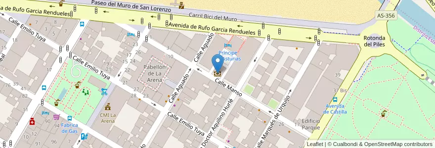 Mapa de ubicacion de Liberbank en Espagne, Asturies, Asturies, Gijón/Xixón.