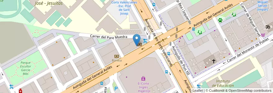 Mapa de ubicacion de Liberbank en 스페인, Comunitat Valenciana, València / Valencia, Comarca De València, València.