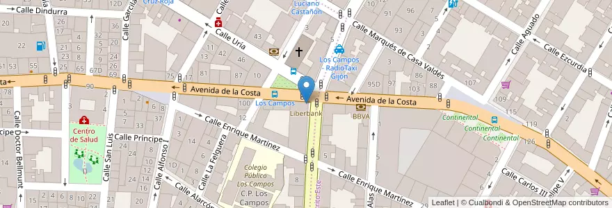 Mapa de ubicacion de Liberbank en إسبانيا, أستورياس, أستورياس, خيخون.