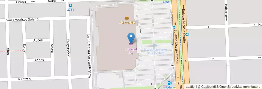 Mapa de ubicacion de Libertad S.A. en الأرجنتين, سانتا في, Departamento Rosario, Municipio De Rosario, روساريو.