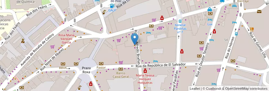 Mapa de ubicacion de Liberty en Испания, Галисия, А-Корунья, Santiago, Santiago De Compostela.