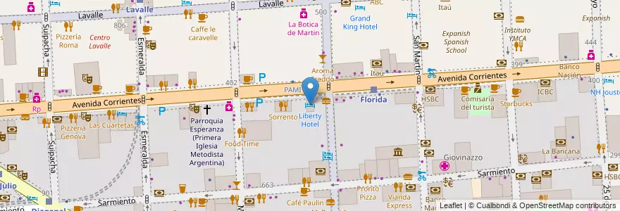 Mapa de ubicacion de Liberty Hotel, San Nicolas en アルゼンチン, Ciudad Autónoma De Buenos Aires, Comuna 1, ブエノスアイレス.