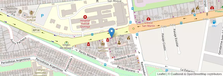 Mapa de ubicacion de Librería en 阿根廷, San Juan, 智利, Rivadavia.