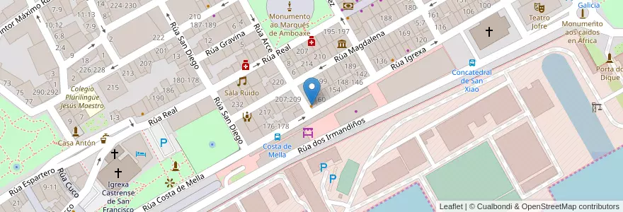 Mapa de ubicacion de Librería cafetería Lea en Spagna, Galizia, A Coruña, Ferrol, Ferrol.