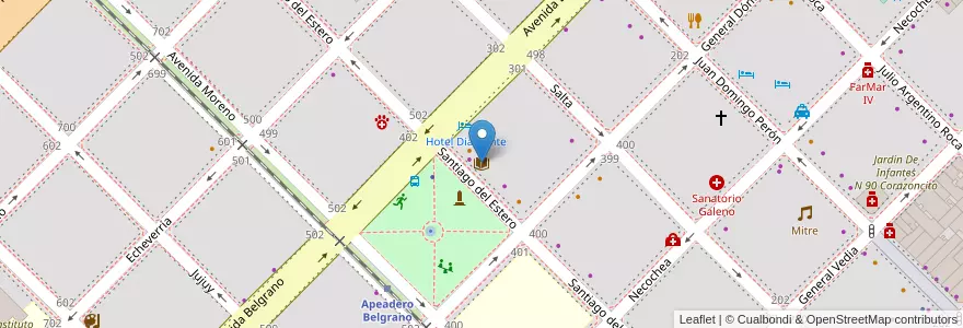 Mapa de ubicacion de Librería Crayola en 阿根廷, Chaco, Departamento San Fernando, Resistencia, Resistencia.